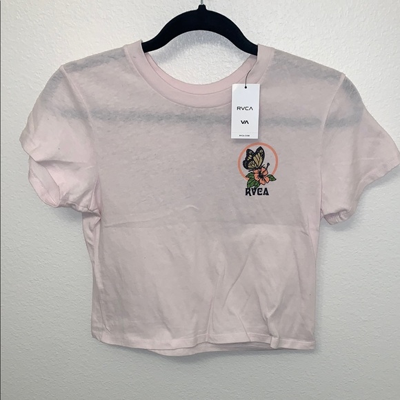RVCA Tops - RVCA Light Pink Crop Top